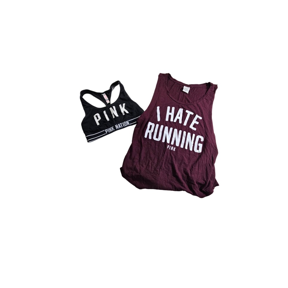 Victoria secret pink medium tank top and bra bundle